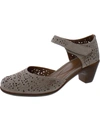 Easy Spirit Cindie Womens Leather Ankle Strap Mary Jane Heels In Brown