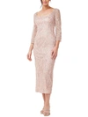 JS COLLECTIONS WOMENS SEQUINED CALF COCKTAIL AND PARTY DRESS