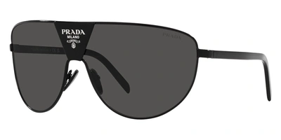 Prada Eyewear Rectangle Frame Sunglasses In Black