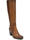 Naturalizer Kalina Womens Leather Block Heel Knee-high Boots In Brown
