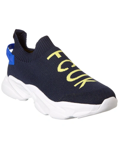 French Connection Camden Knit Sneaker In Blue