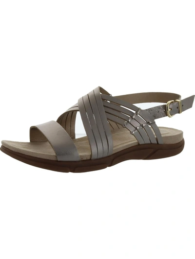 Easy Spirit Marlis Womens Leather Padded Sole Slingback Sandals In Gold