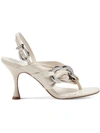 Vince Camuto Melzie Womens Leather Chain Heels In White