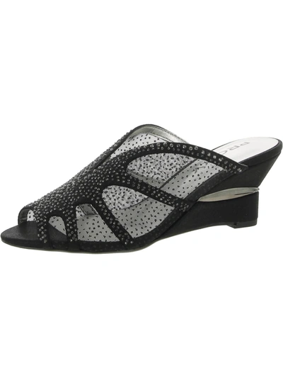 Proxy Gail Womens Embellished Mesh Mule Sandals In Black