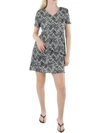 CONNECTED APPAREL PETITES WOMENS TIERED MINI SHEATH DRESS