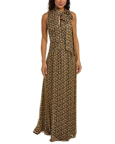 Mikael Aghal Tie-neck Gown In Yellow