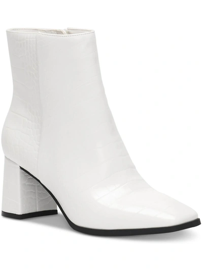 Inc Dasha Womens Faux Suede Ankle Booties In White