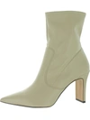 Franco Sarto Avana Womens Faux Leather Pointed Toe Ankle Boots In Beige
