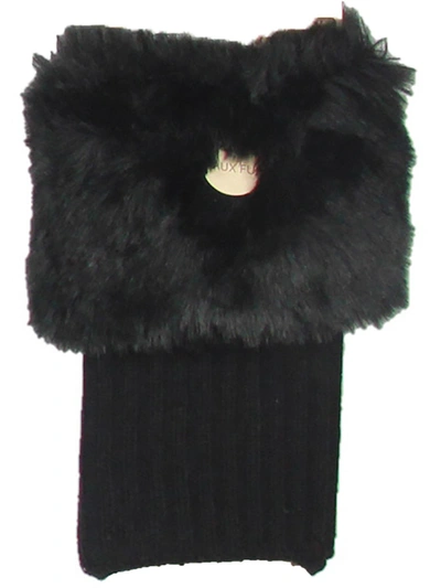 Legale Womens Faux Fur Warm Boot Toppers In Black