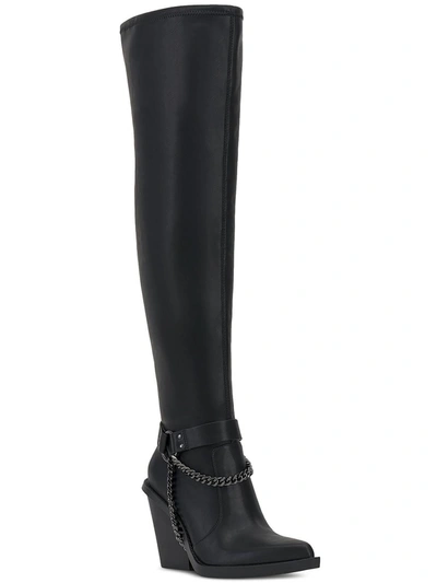 Jessica Simpson Langer Womens Faux Leather Pointed Toe Over-the-knee Boots In Multi
