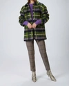 Stine Goya Lottie Jacket In Tartan Navy In Purple