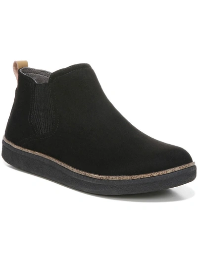 Dr. Scholl's Shoes See Me Womens Faux Suede Slip On Ankle Boots In Black