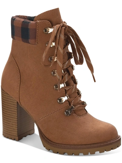 Sun + Stone Octavia Womens Faux Leather Ankle Combat & Lace-up Boots In Multi