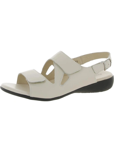 David Tate Glove Womens Leather Banded Slingback Sandals In White