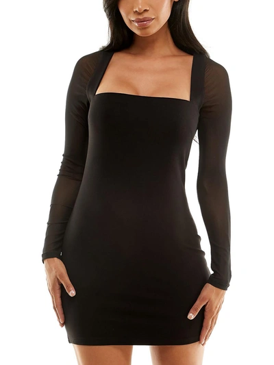 Bebe Womens Sheer Mini Mini Dress In Black