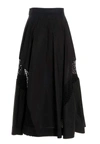 Msgm Women's High-waist Cut Out-detailed Maxi Skirt In Black In Black