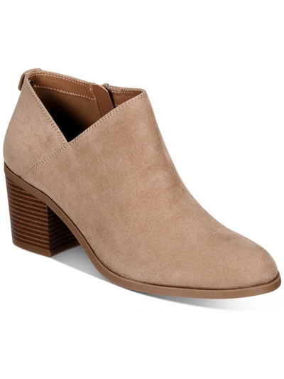 STYLE & CO FELAA WOMENS FAUX SUEDE SIDE ZIP ANKLE BOOTS