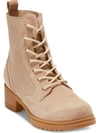COLE HAAN CAMEA WOMENS FAUX LEATHER ZIPPER COMBAT & LACE-UP BOOTS