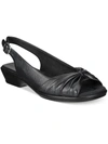 Easy Street Fantasia Womens Faux Leather Slip On Slingback Sandals In Black