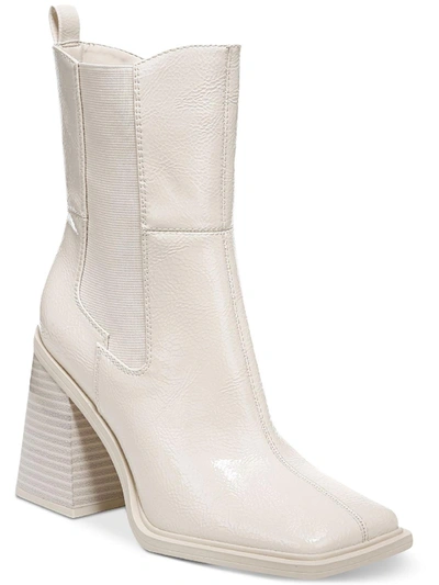Circus By Sam Edelman Lauren Womens Square Toe Chelsea Boots In White