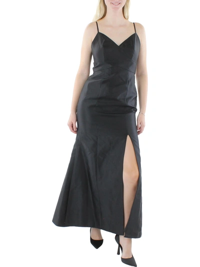 Alfred Sung Womens Slit A-line Evening Dress In Black