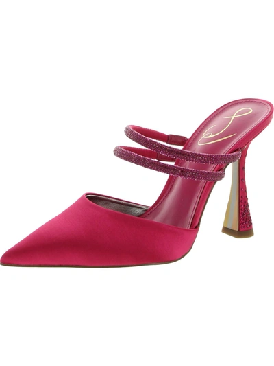 Sam Edelman Agustina Womens Rhinestone Heels Mules In Pink