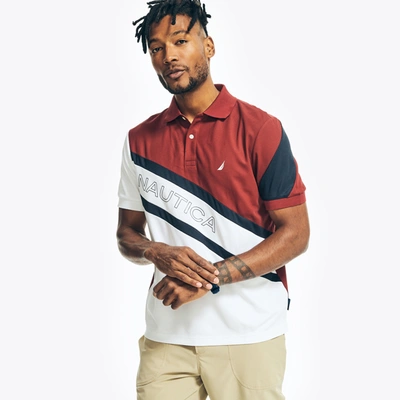 Nautica Mens Navtech Sustainably Crafted Classic Fit Pieced Polo In Multi
