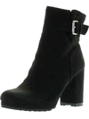Sun + Stone Veraa Womens Microsuede Buckle Ankle Boots In Black