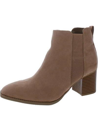 Style & Co Aloraa Womens Side Zip Square Toe Ankle Boots In Brown