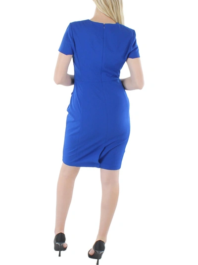 Calvin Klein Womens Work Midi Sheath Dress In Blue