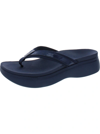 Vionic High Tide Ll Womens Patent Summer Platform Sandals In Multi