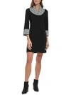 Jessica Howard Womens Hounstooth Knee Sweaterdress In Black