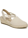 LIFESTRIDE KATRINA 2 WOMENS CUSHIONED FOOTBED CANVAS WEDGE SANDALS