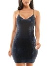 B Darlin Juniors Womens V-neck Short Bodycon Dress In Multi