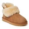 DEARFOAMS FIRESIDE BY DEARFOAMS WOMEN'S PERTH GENUINE SHEARLING FOLDOVER BOOT