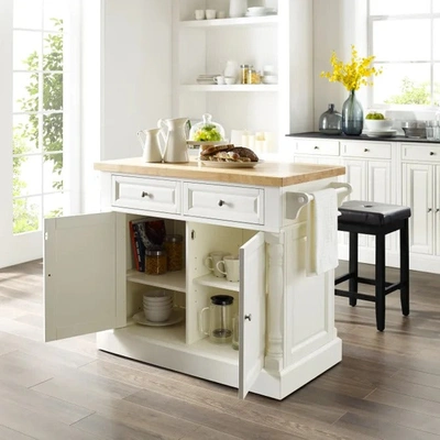 Crosley Furniture Oxford Kitchen Island With Square Seat Stools