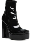 Steve Madden Overload Womens Patent Platform Ankle Boots In Black