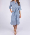 Beau & Ro The Every Dress In Ikat Navy In Multi