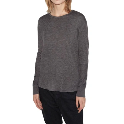 6397 Women Duofold Crew Neck T-shirt In Gray In Grey