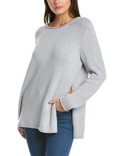 Eileen Fisher Ballet Neck Alpaca-blend Pullover In Blue