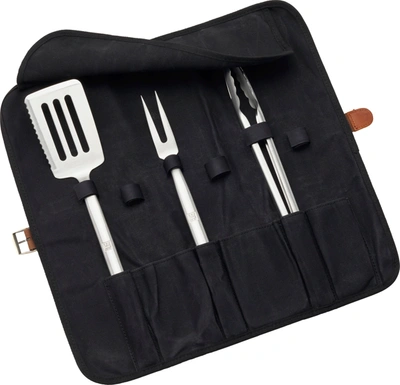 Zwilling Bbq+ 4-pc Stainless Steel Grill Tool Set In Black
