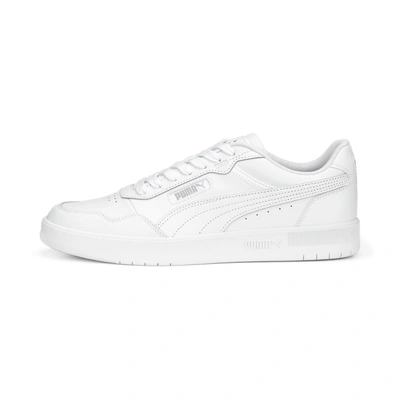 Puma Clyde Core Foil Men's Sneakers In White- Silver