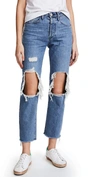 3x1 Women's W3 Higher Ground Bf Crop Jeans In Blue In Blue