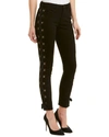 3X1 WOMEN'S LACY W25 MIDWAY SKINNY LACE UP JEANS CROPPED IN BLACK