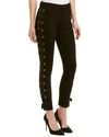 3x1 Women's Lacy W25 Midway Skinny Lace Up Jeans Cropped In Black In Black