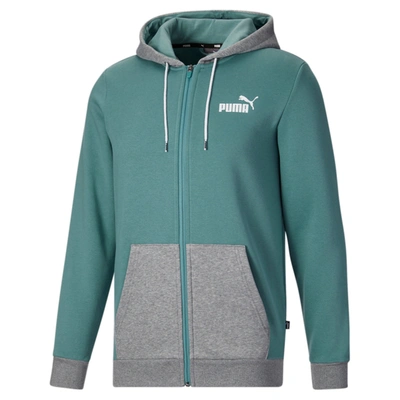 Puma Colorblock Men's Hoodie In Adriatic