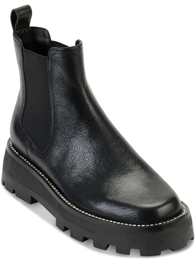 Karl Lagerfeld Mayde Womens Leather Rhinestone Chelsea Boots In Black