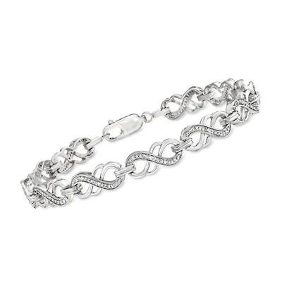 Ross-simons Diamond Infinity-link Bracelet In Sterling Silver In Multi