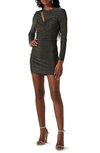 Astr Akira Long Sleeve Minidress In Green Multi
