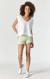 Mavi Rosie High-rise Boyfriend Shorts In Lime Sherbet La Blue In Green